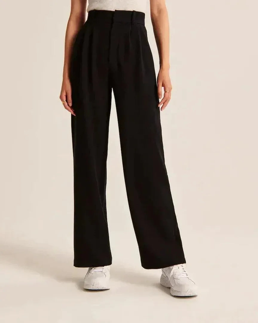 Damen Moderne Hoch Taillierte Hose | Weites Bein