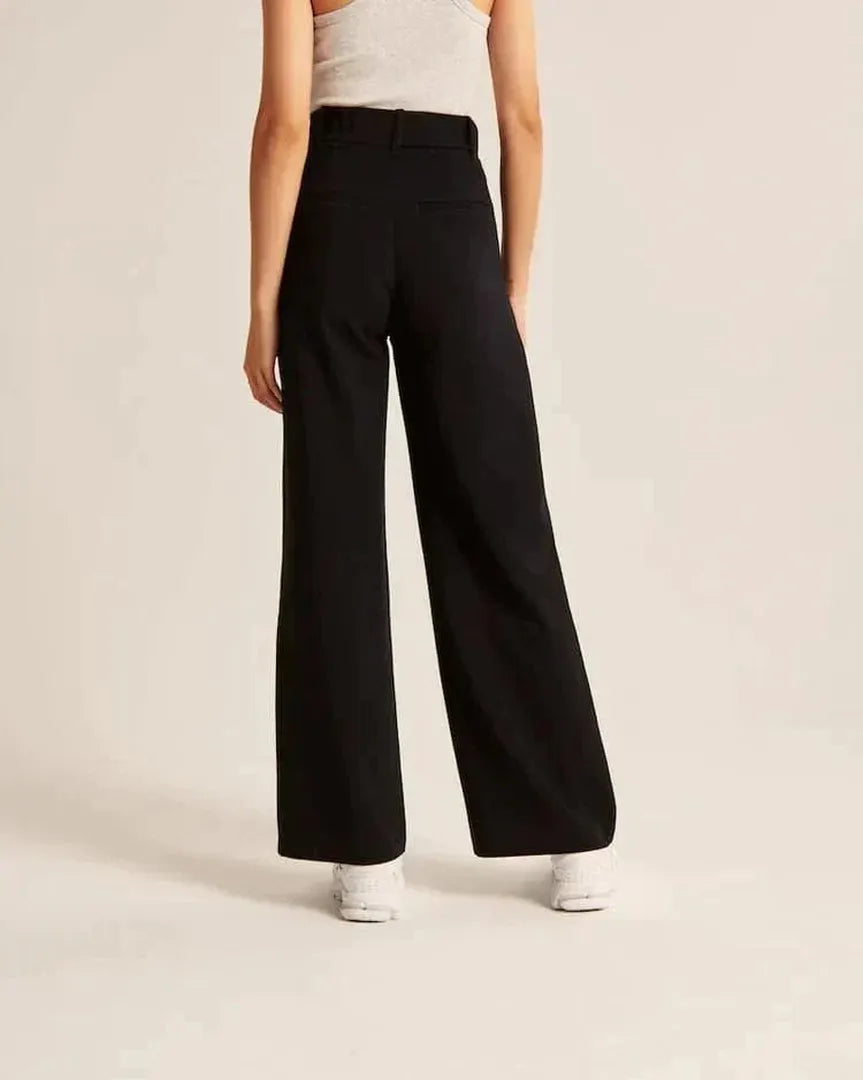 Damen Moderne Hoch Taillierte Hose | Weites Bein