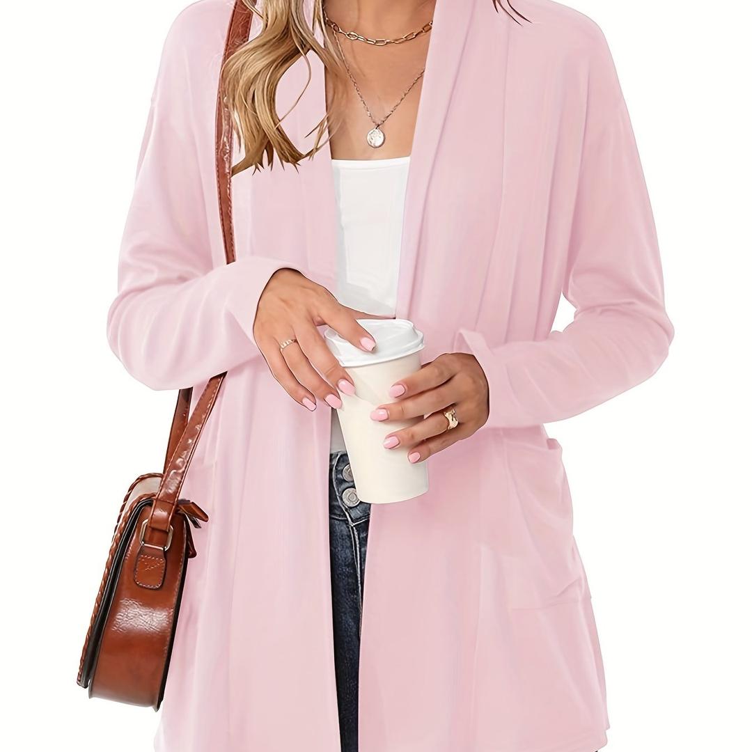 Damen Strickcardigan Mit Langarm | Offener Vordere