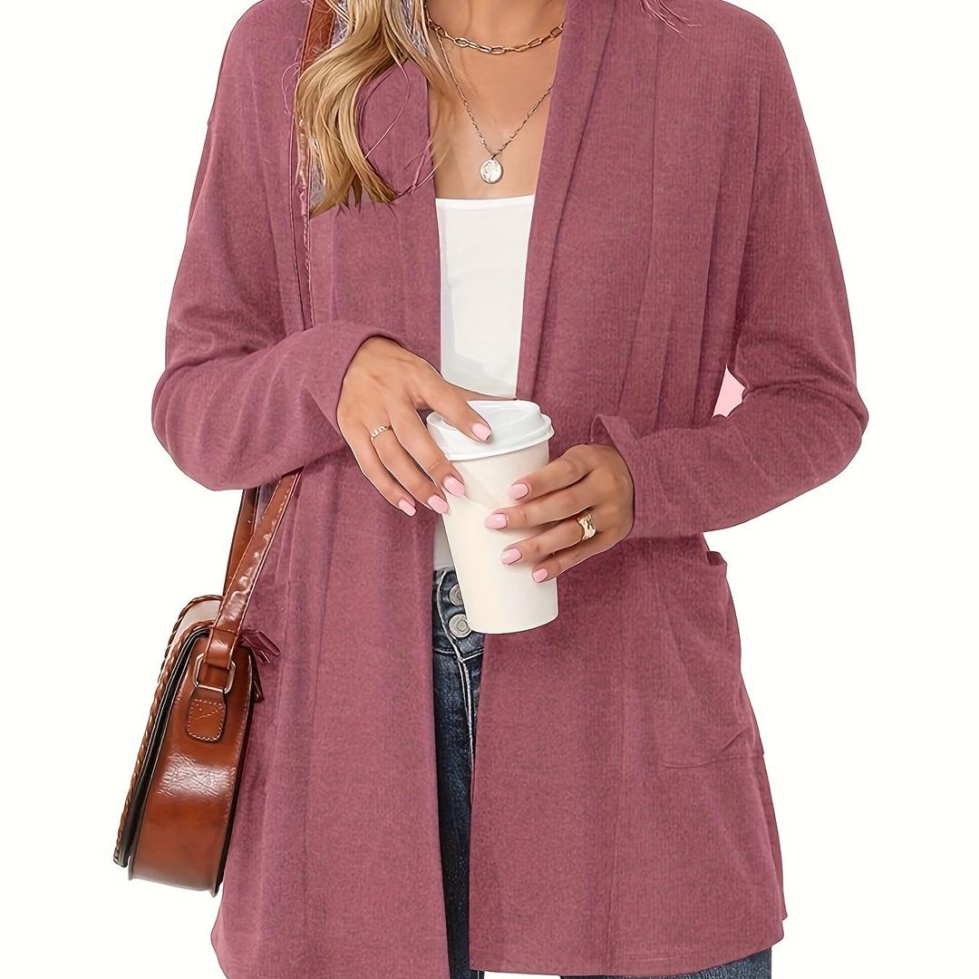 Damen Strickcardigan Mit Langarm | Offener Vordere