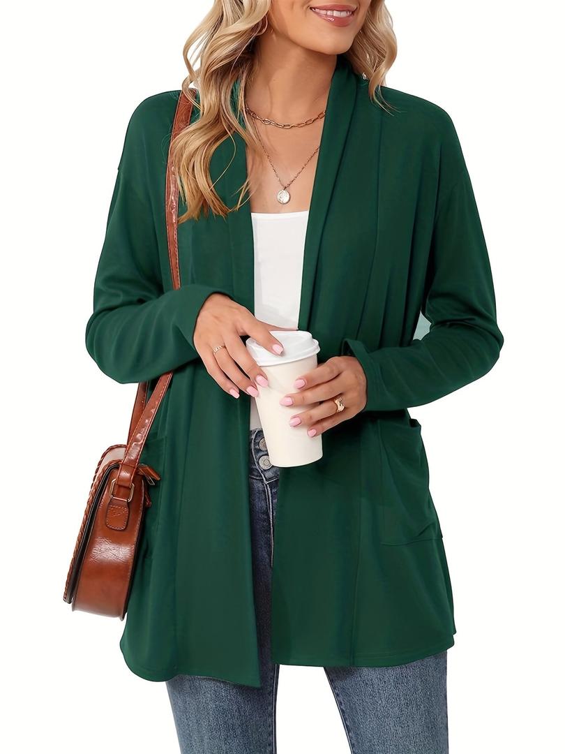 Damen Strickcardigan Mit Langarm | Offener Vordere