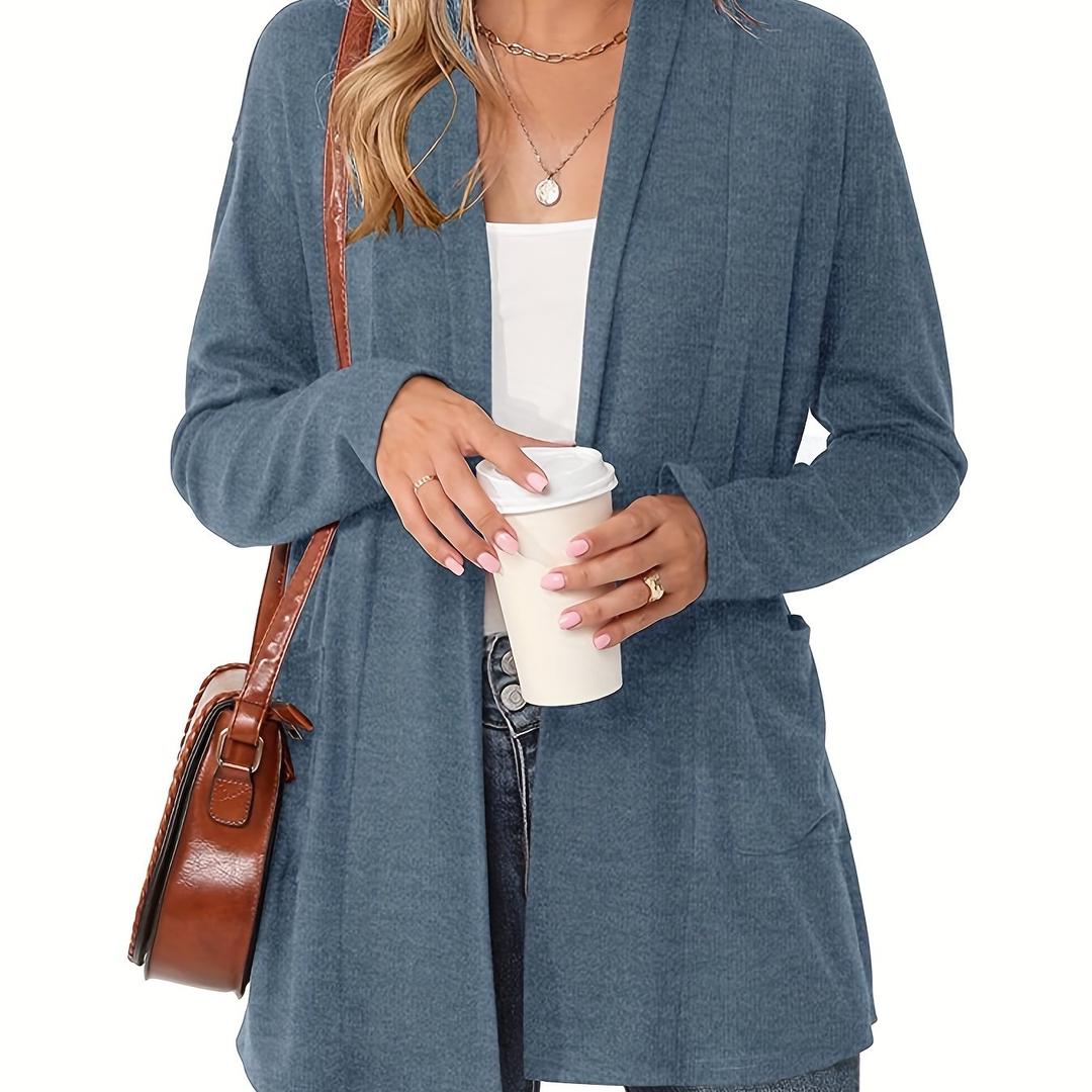 Damen Strickcardigan Mit Langarm | Offener Vordere