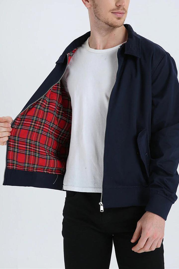 Klassische Harrington-Jacke Für Herren | Stehkragen