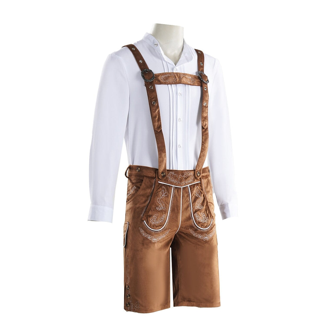 Herren Trachten Set mit Hemd & Lederhosen-Look
