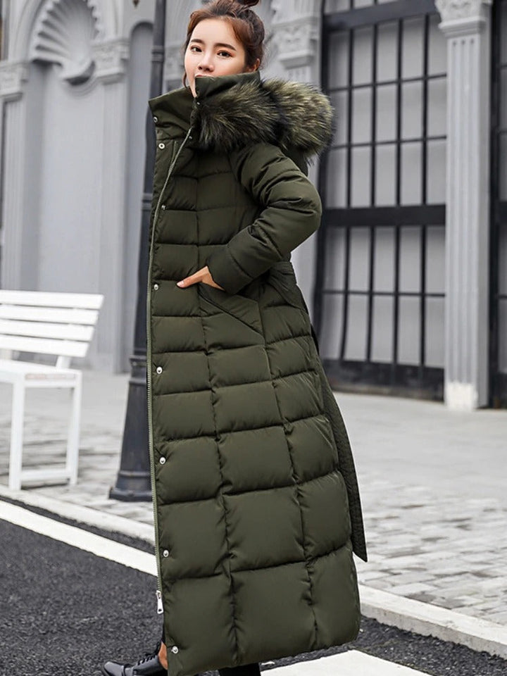 Damen Winter Daunenmantel Mit Kapuze | Lang