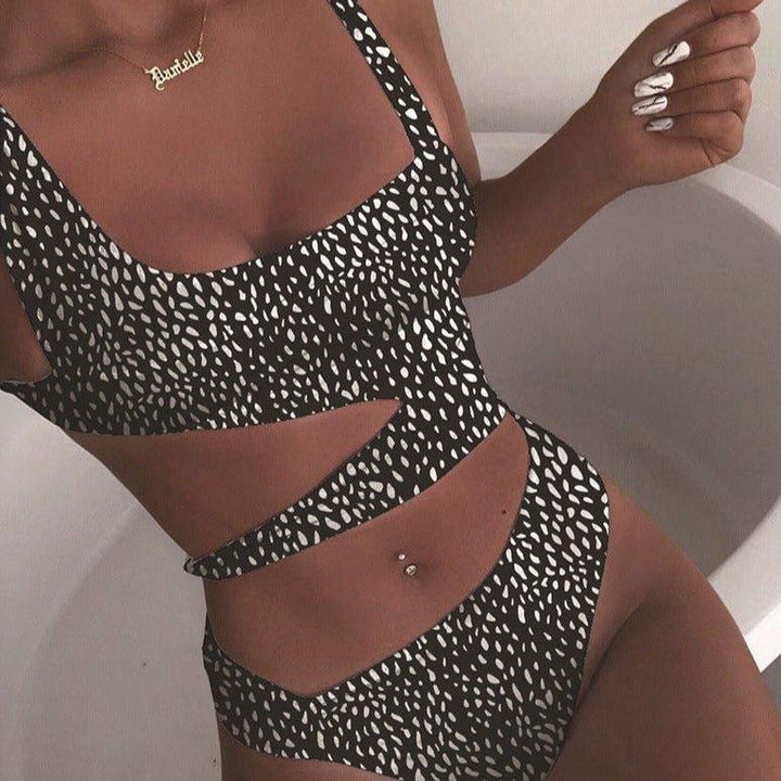 Damen Cutout Neckholder Badeanzug